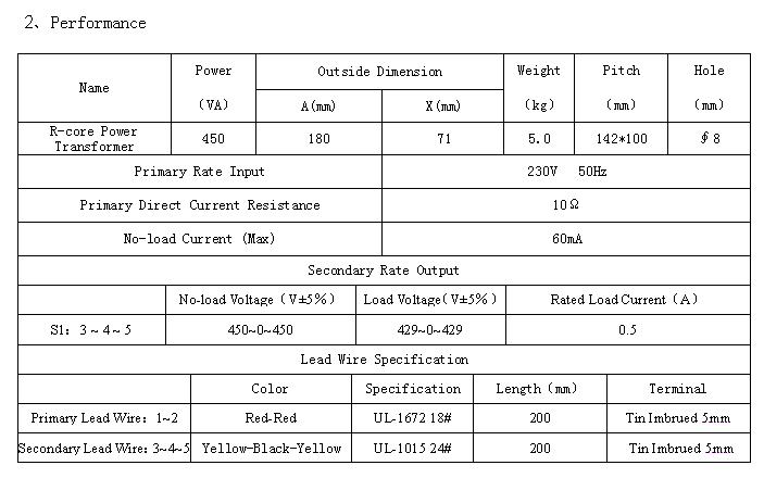 450VA??SY0610-1337A1?? R-core Power Transformer