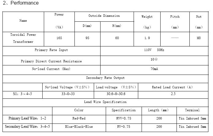165VA??SY0703-1516A1??Toroidal Power Transformer