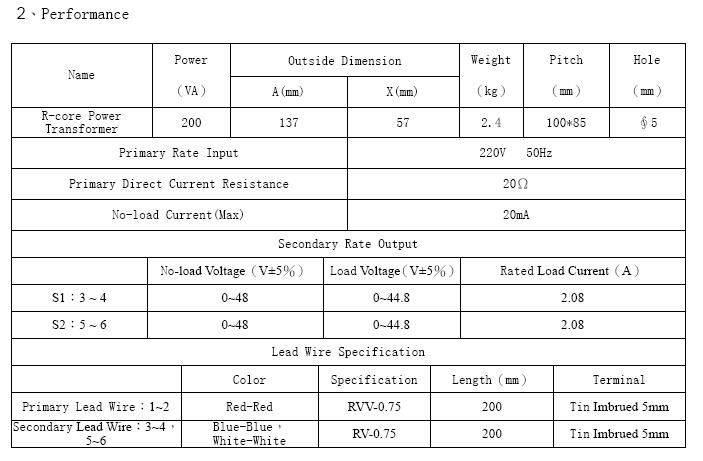200VA??SY0408-475A1?? R-core Power Transformer
